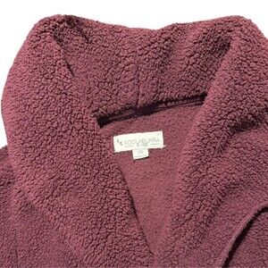 Koolaburra by UGG Sherpa Fleece Shawl Collar Women's Cardigan XXL Wine Burgundy